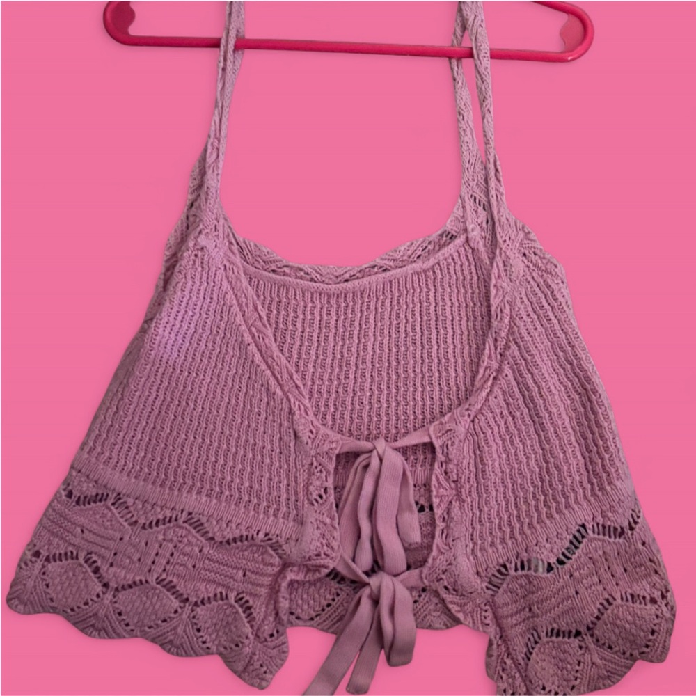 SHEIN Mauve Crochet Camisole Top